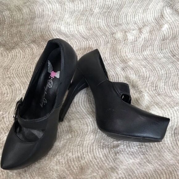 PENNY LOVES KENNY Mary Jane Pointed Toe Heels Black 5.5 EUC - Picture 3 of 8